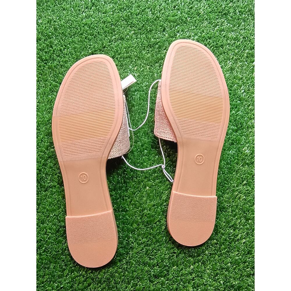 A New Day Nehemia Beaded Canvas Slide Sandals Size 10 - Picture 4 of 5